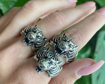 Sterling Silver Tiger Ring, Unisex Ring, Mens Ring, Tiger Ring, Tiger Jewelry - Etsy Sterling Silver Tiger Ring, Unisex Ring, Mens Ring, Tiger Ring, Tiger Jewelry - Etsy