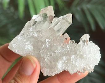 Clear Quartz Crystal Cluster: Raw Healing Stone, 3”