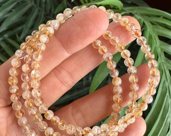 4mm citrine bracelet crystal bracelet