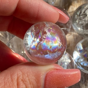 Mini Clear quartz rainbow sphere