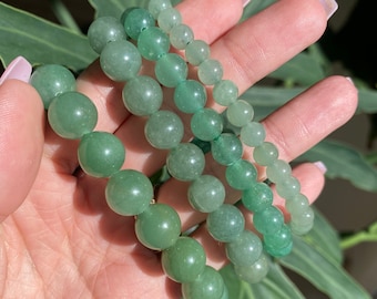 Green  aventurine bracelet, 6mm, 8mm, 10mm, 12mm, crystal bracelet, crystal jewelry, gemstone jewelry
