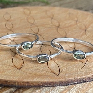 Facettierter Moldavit Ring, Moldavit, Moldavit, Silber, Tektit, echter Moldavit, Moldavitschmuck