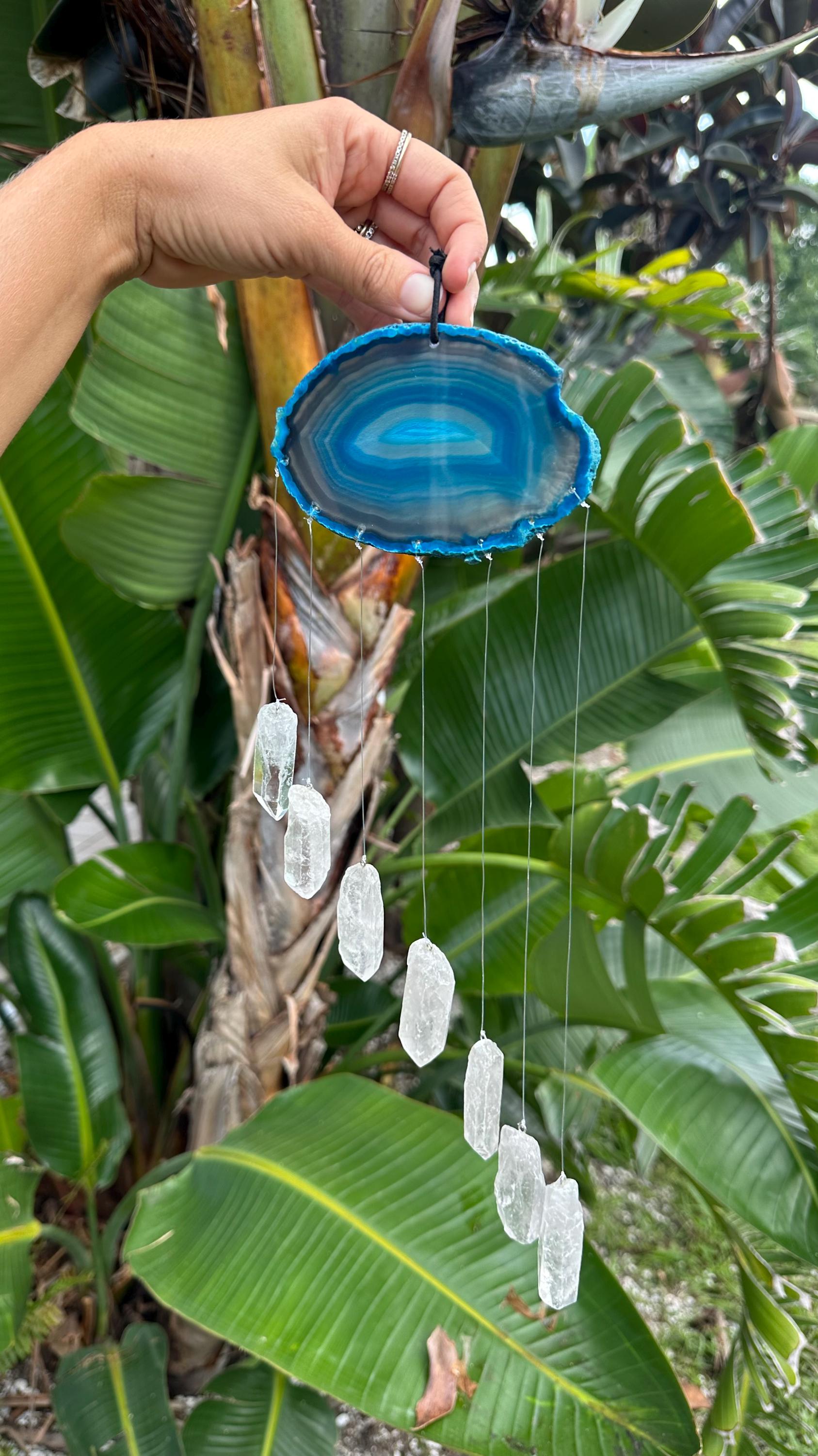 Agate & Quartz Crystal Rain Cloud Chime: Bohemian Sun Catcher - Etsy