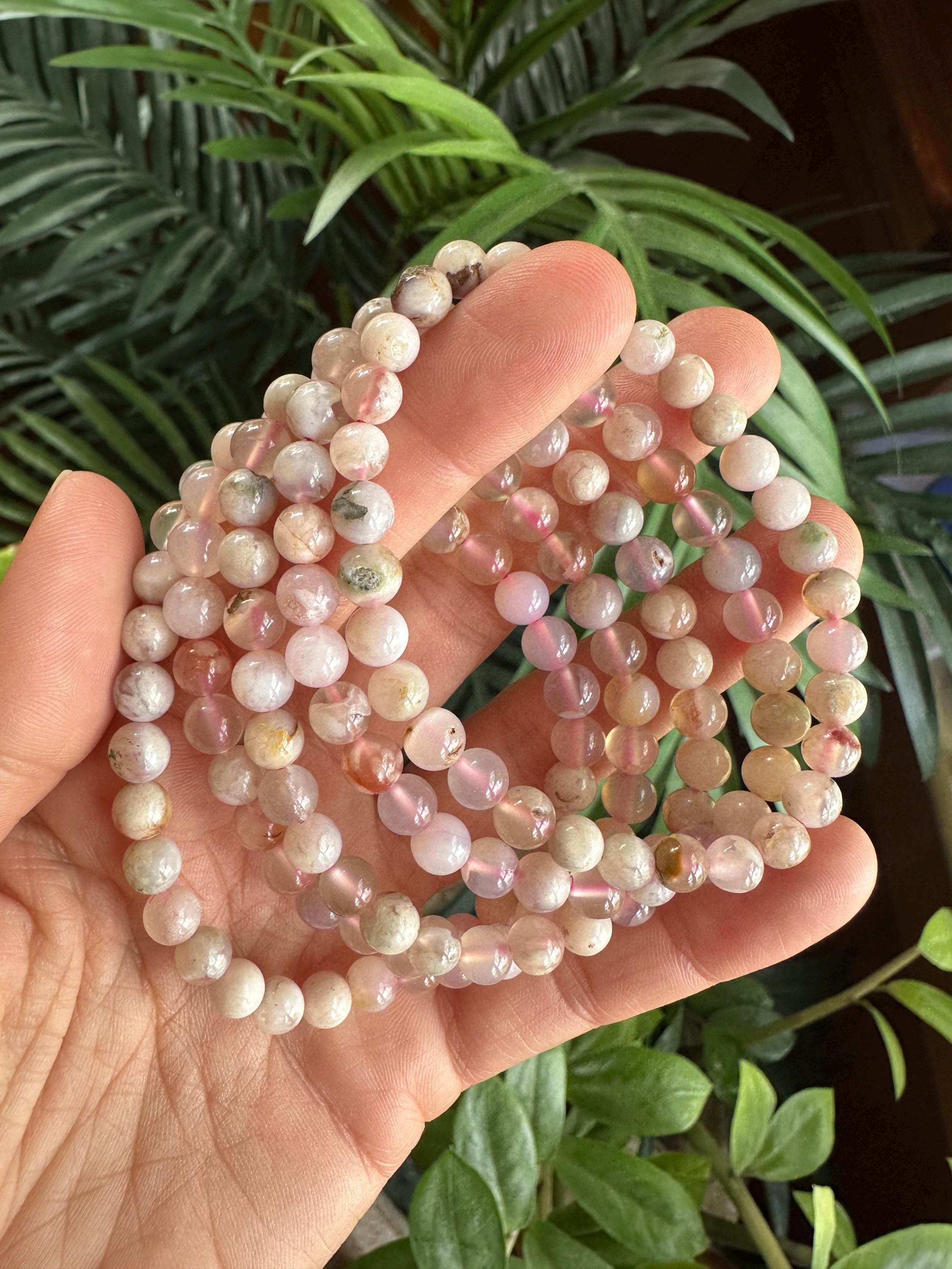 6mm Flower Agate Bracelet : Crystal Gemstone Jewelry - Etsy