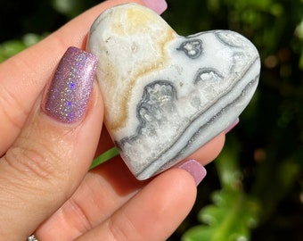 mexican zebra calcite heart