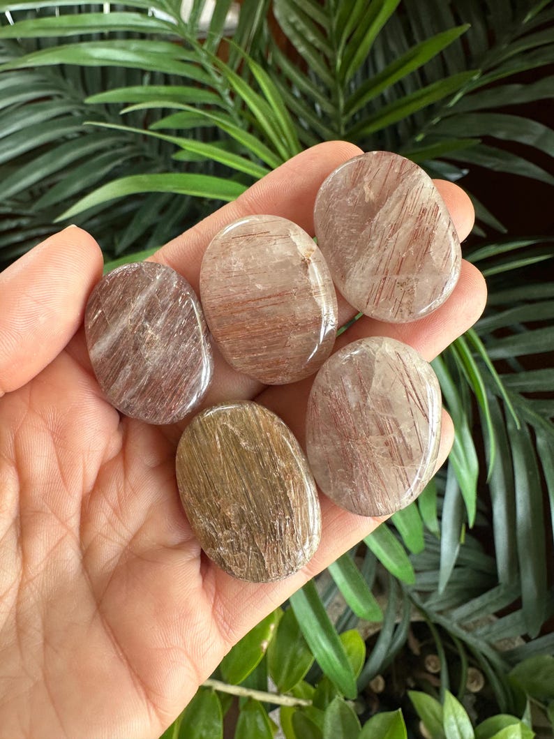 Tumbled Rutilated Quartz Stone - Red Rutile from Brazil image 2