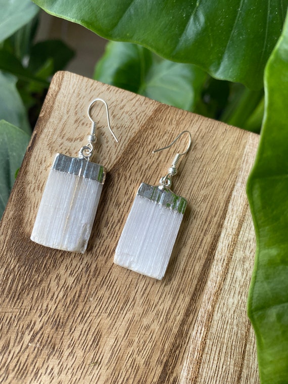 Selenite earrings deals