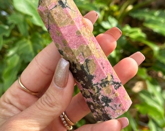 Rhodonite tower 4” tall