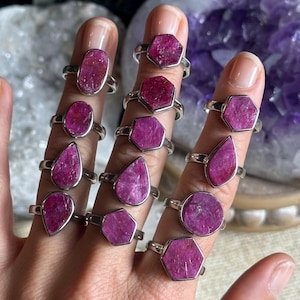 Raw Record Keeper Ruby ring, .925 Sterling Silver, July Birthstone