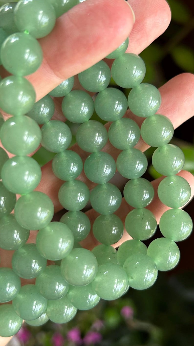 Bracciale elastico in avventurina verde da 10 mm
