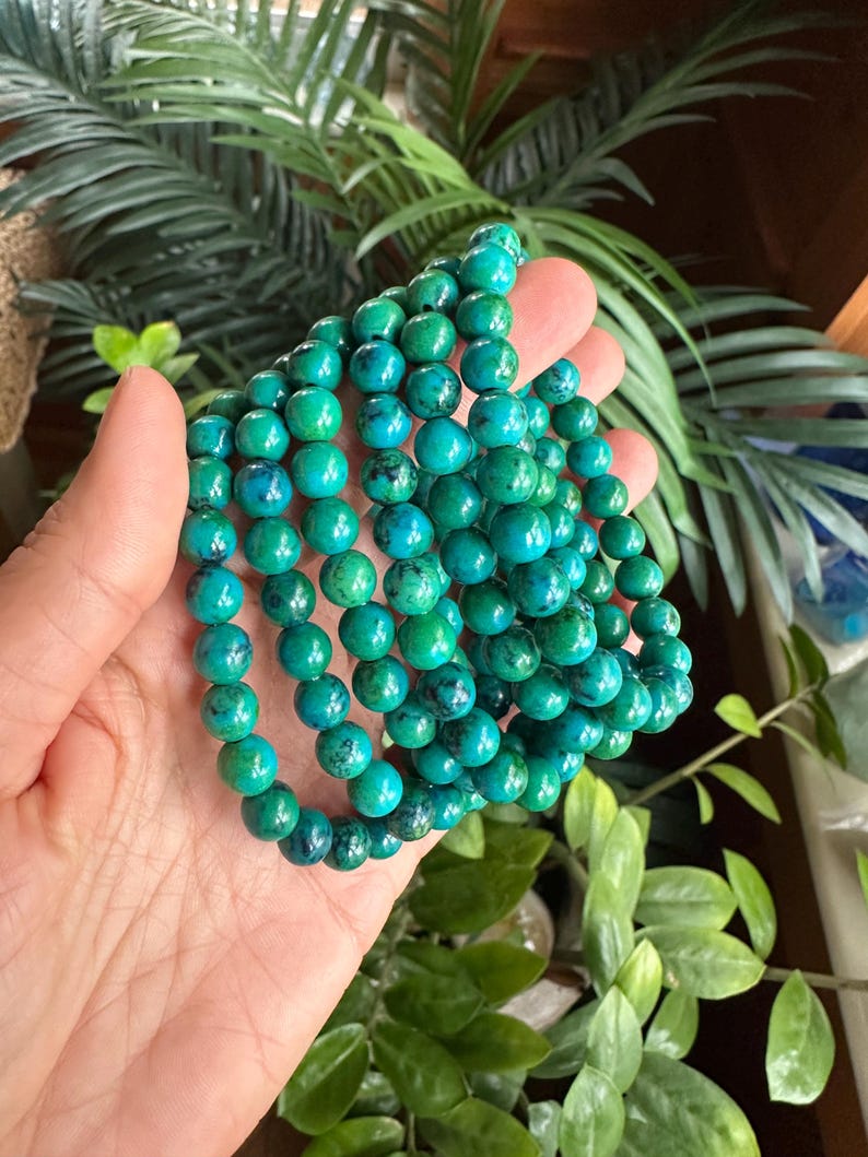 8mm Chrysocolla bracelet, gemstone bracelet image 5