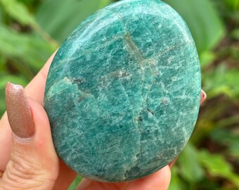 Amazonite palm stone for meditation