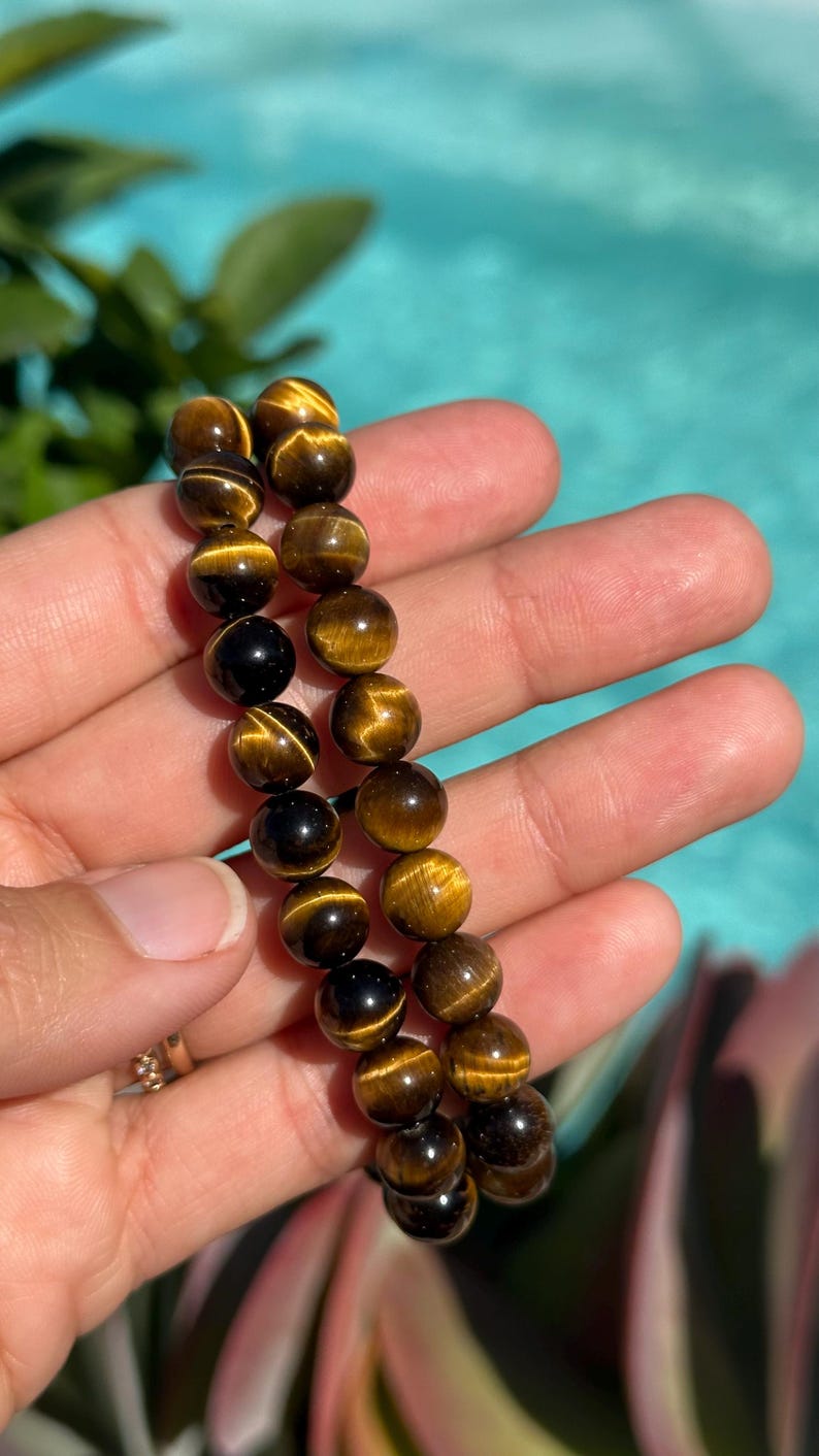 8mm Tiger Eye Bracelet: Crystal Gemstone Stretch Bracelet image 6