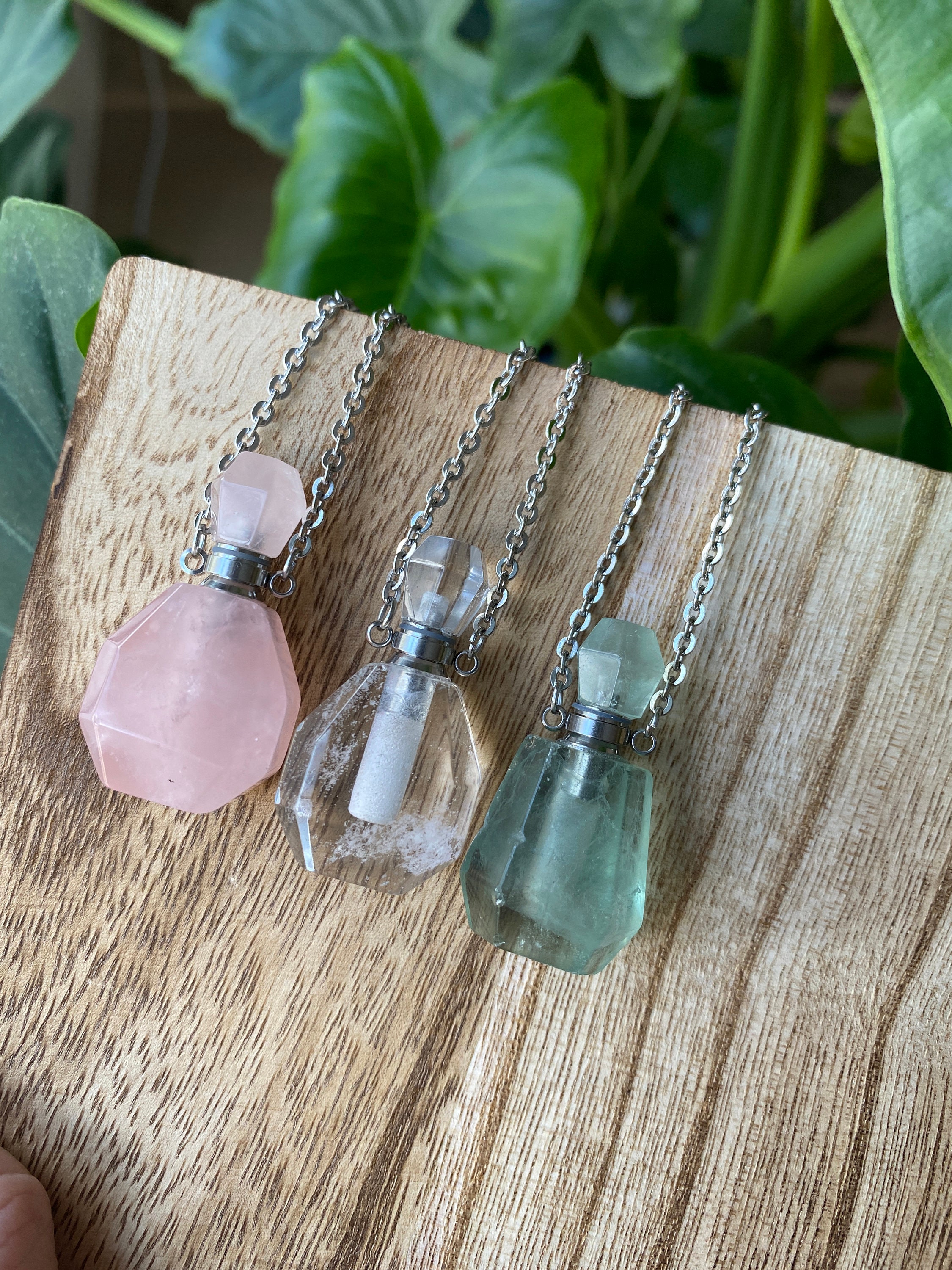 Gemstone perfume bottle online necklace