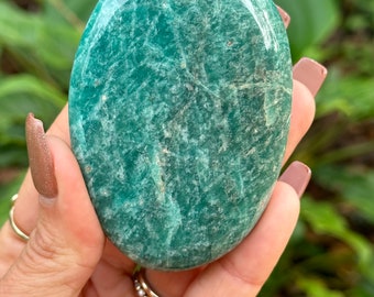 Amazonite palm stone for meditation