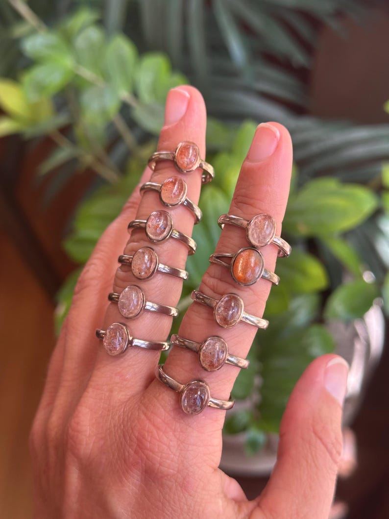 Arusha sunstone ring, silver ring, stackable image 5