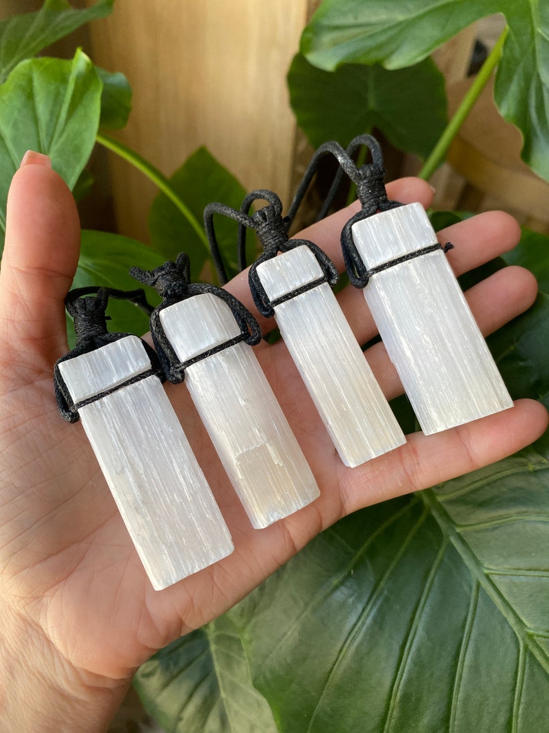 spiritual jewelry crystal jewelry protection selenite necklace selenite necklace Large Selenite necklace