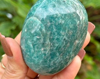 Amazonite palm stone for meditation