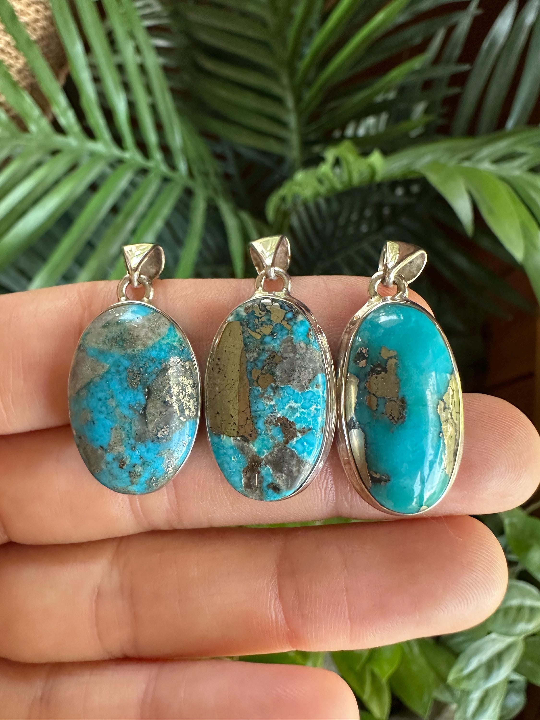 Rare Persian Turquoise Pendant Necklace, .925 Sterling Silver - Etsy
