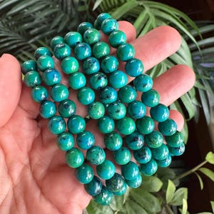8mm Chrysocolla bracelet, gemstone bracelet image 1