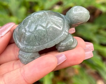 Green aventurine Turtle carving