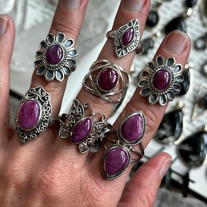 Ruby ring, .925 Sterling Silver , July Birthstone