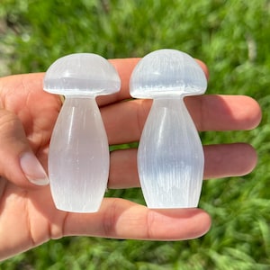 Selenite satin spar mushroom, crystal mushroom