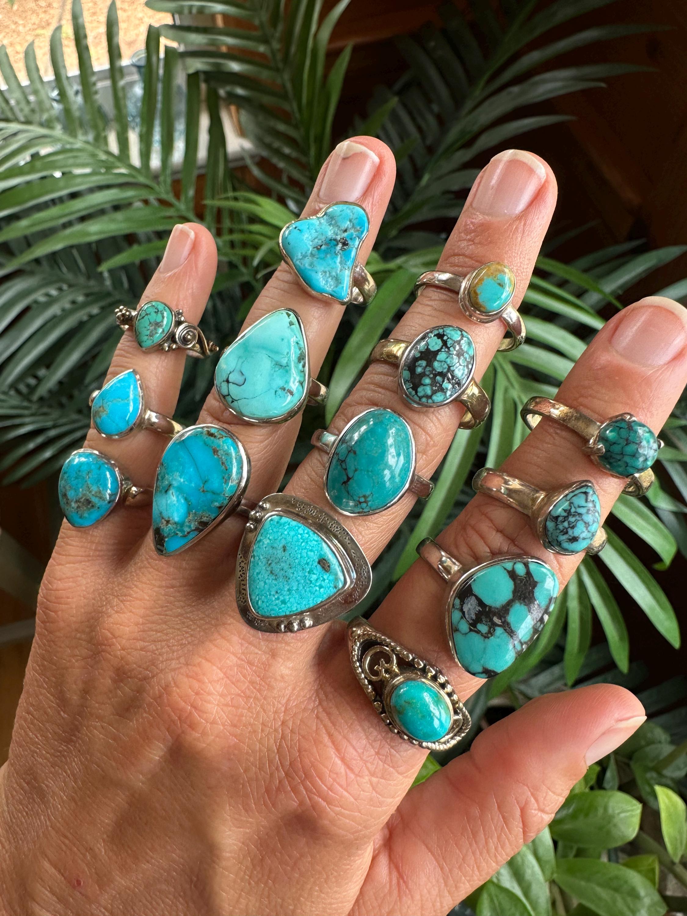 Turquoise Ring, .925 Sterling Silver - Etsy