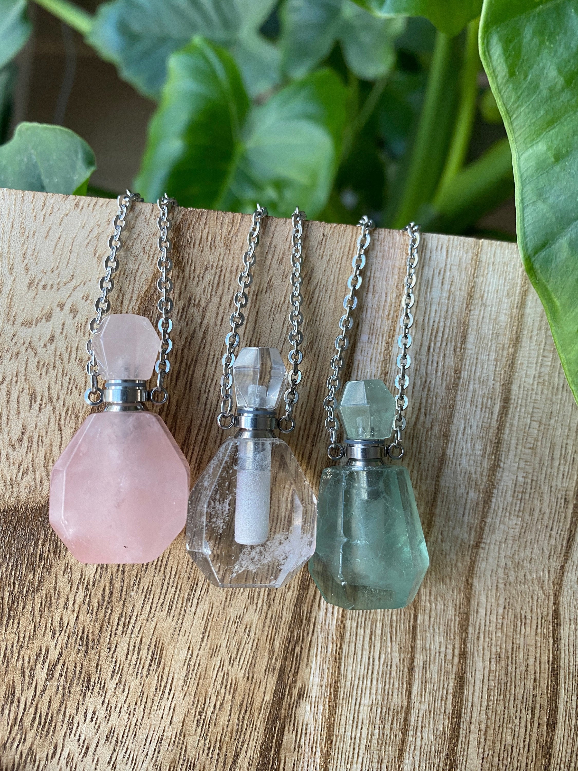 Gemstone bottle necklace deals