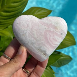 Pink Mangano Calcite heart, 3 1/4”