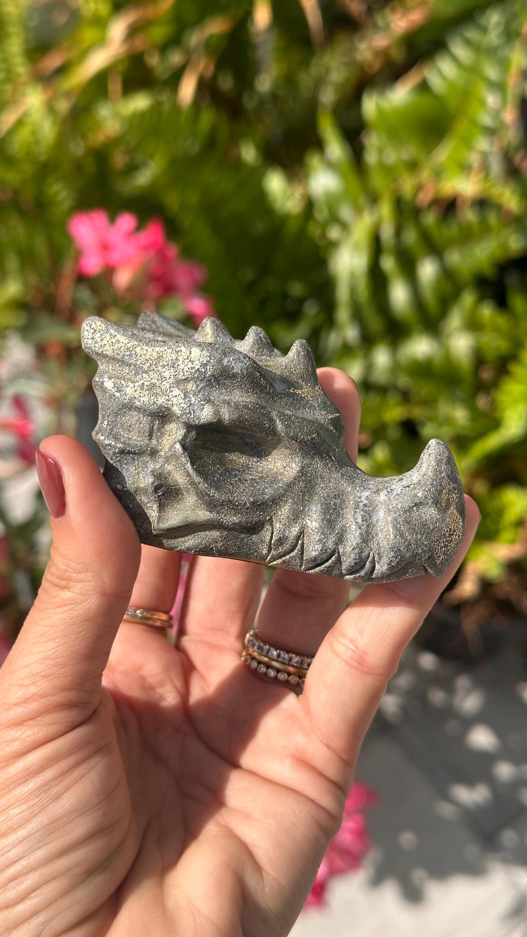 687G Pyrite Crystal Dragon Head