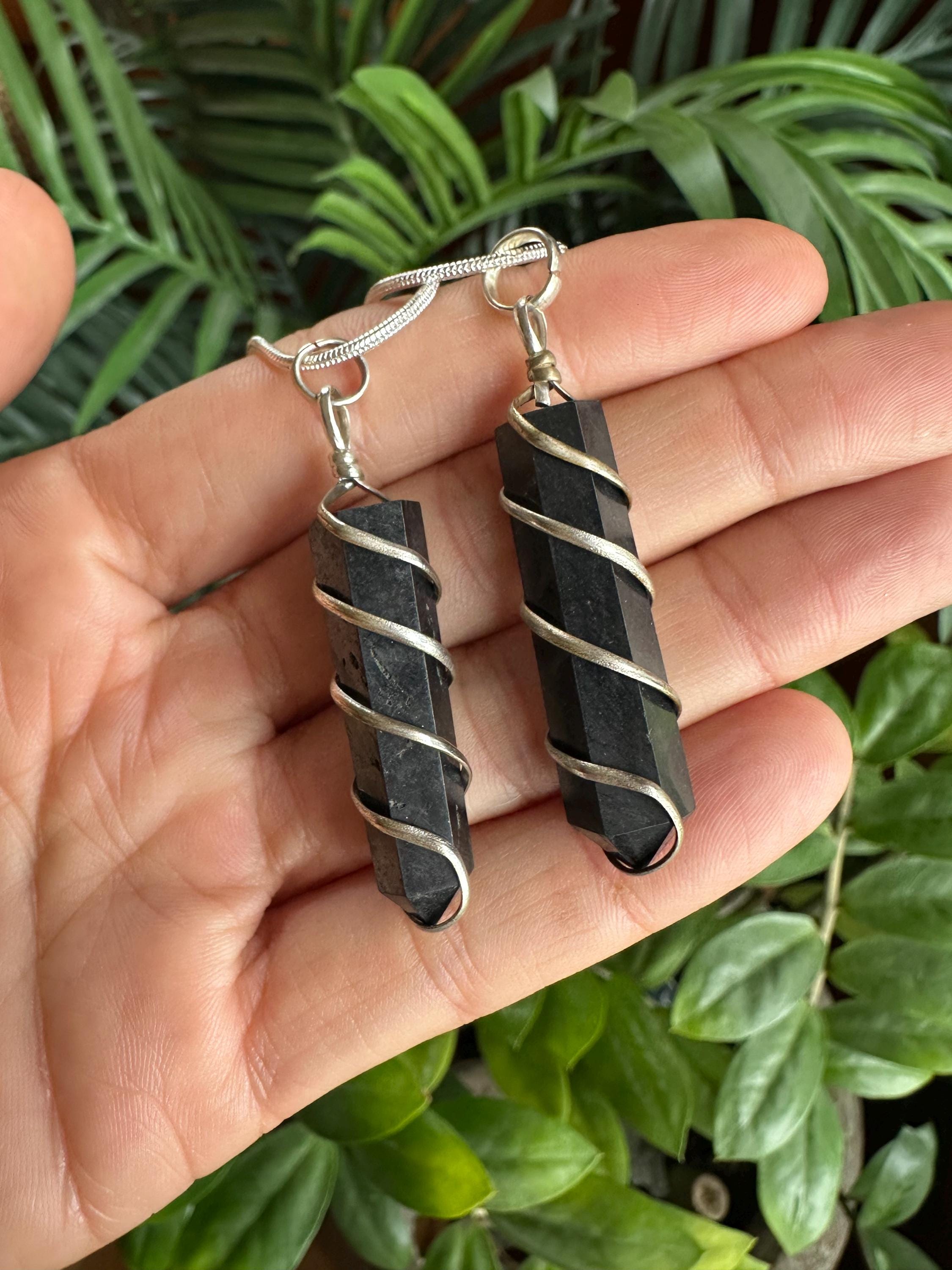 シュンガイトポイントネックレス、EMF保護 - Etsy 日本
