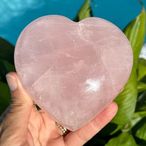 Large Rose Quartz Heart: Healing Crystal, Love Stone, 4&quot;