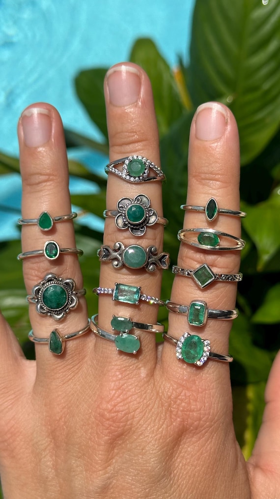 Sterling Silver Emerald Ring: May Birthstone Jewelry