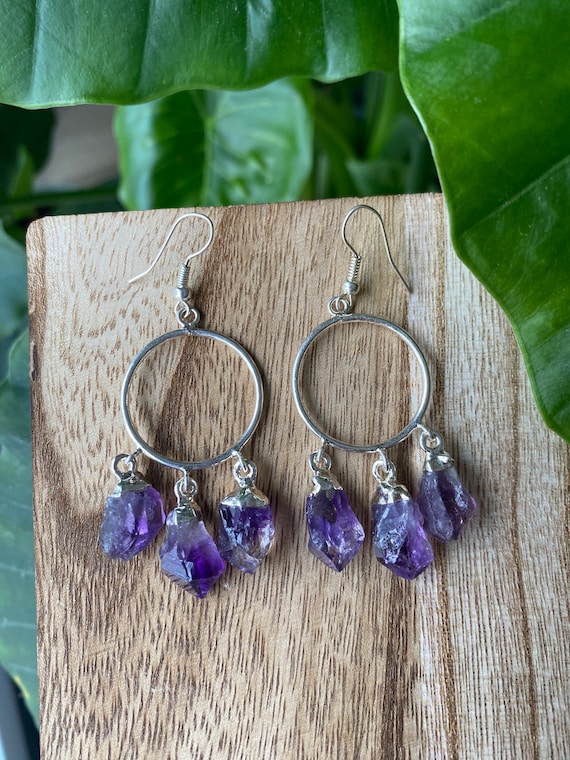 Etsy amethyst earrings clearance