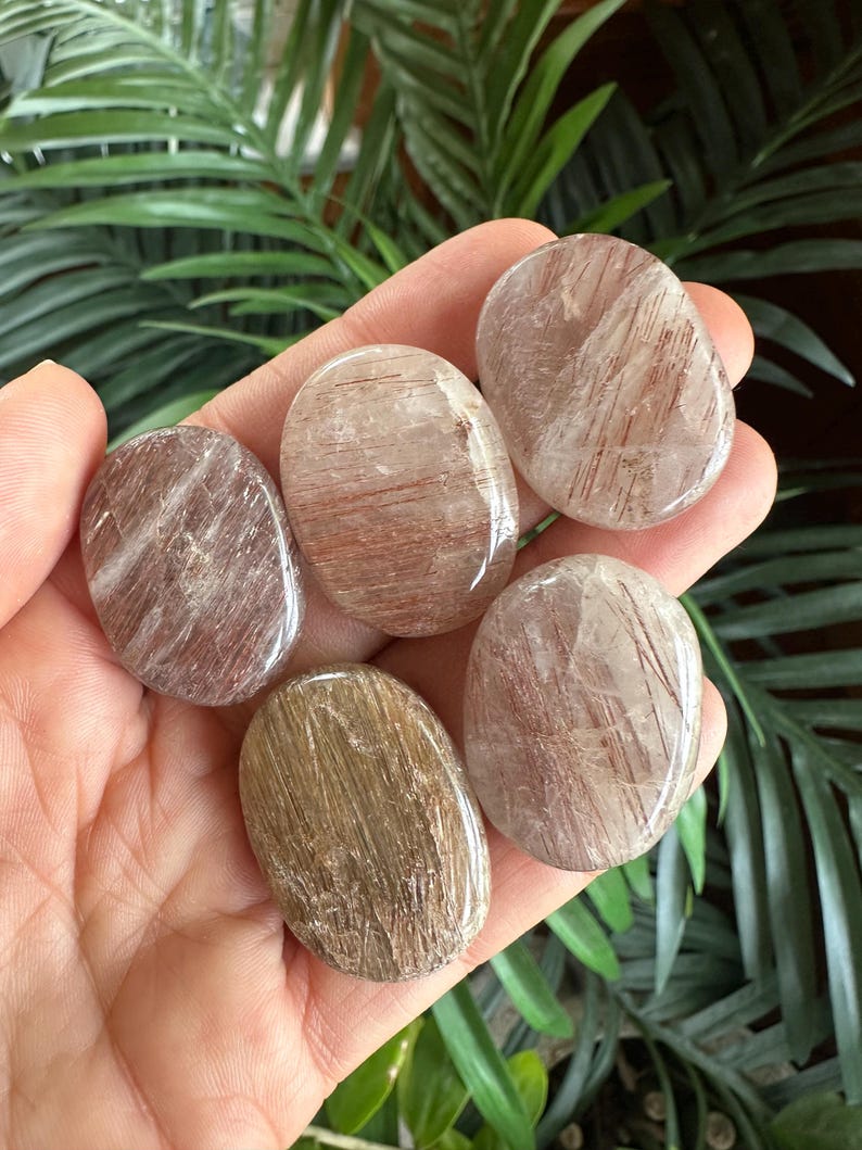 Tumbled Rutilated Quartz Stone - Red Rutile from Brazil image 3