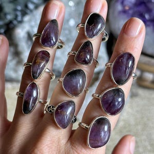 Super seven ring, 925 sterling silver, melody stone