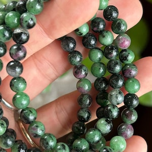 Ruby in Zoisite Beaded Bracelet: Crystal Energy, 6mm