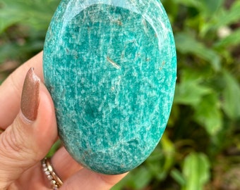 Amazonite palm stone for meditation