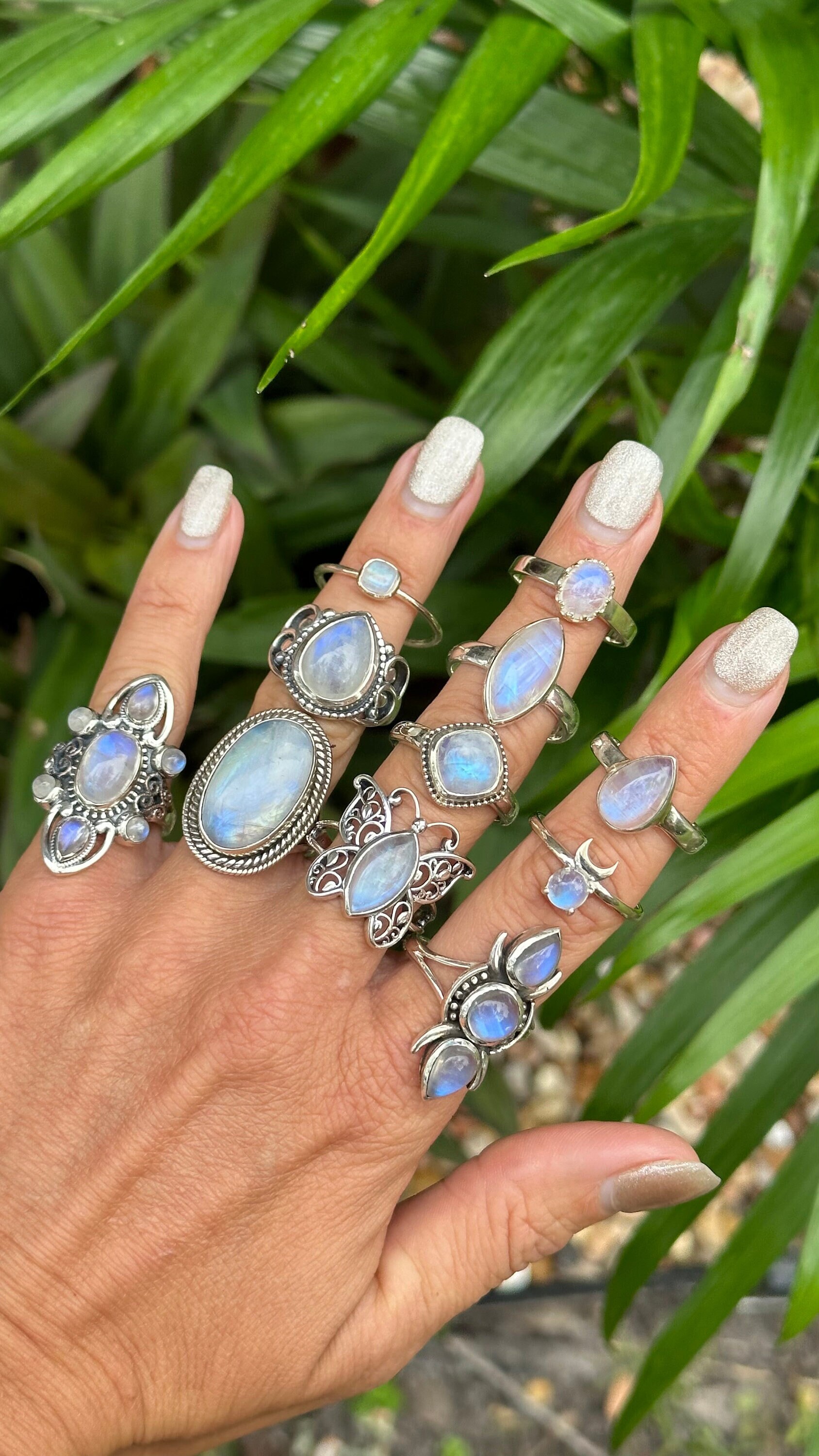 Rainbow Moonstone Ring .925 Silver Sterling Ring June