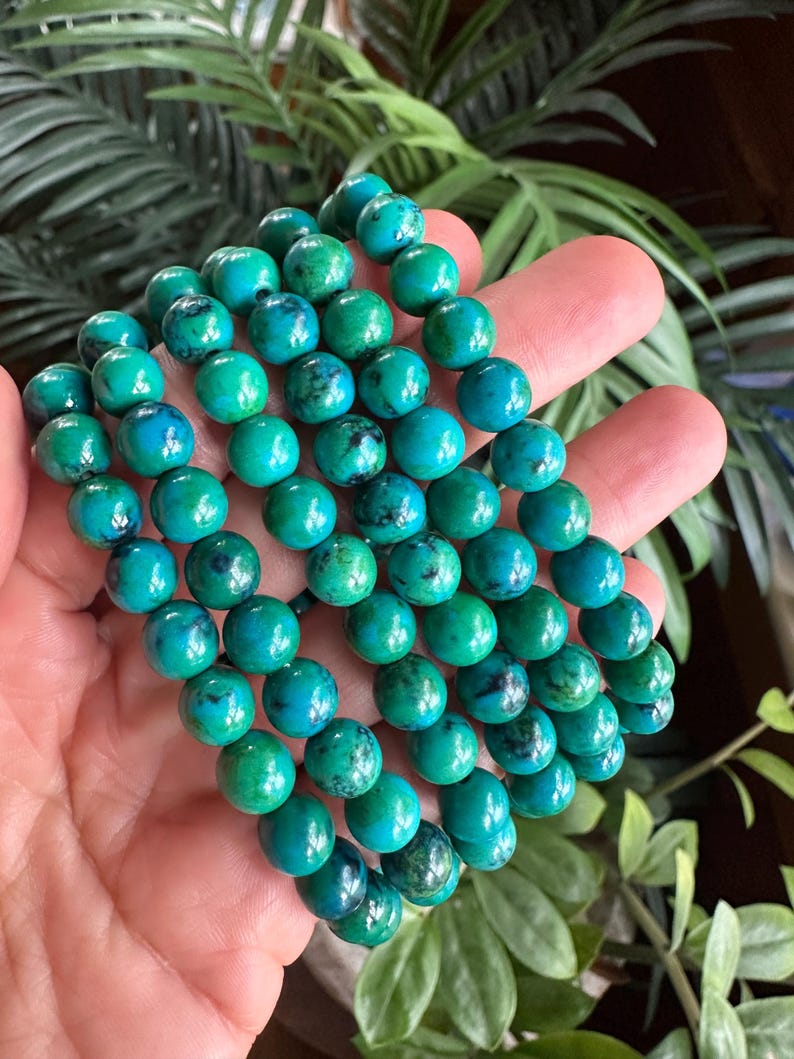 8mm Chrysocolla bracelet, gemstone bracelet image 2