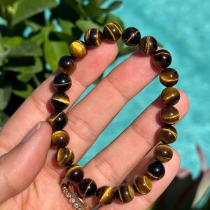 8mm Tiger Eye Bracelet: Crystal Gemstone Stretch Bracelet image 8