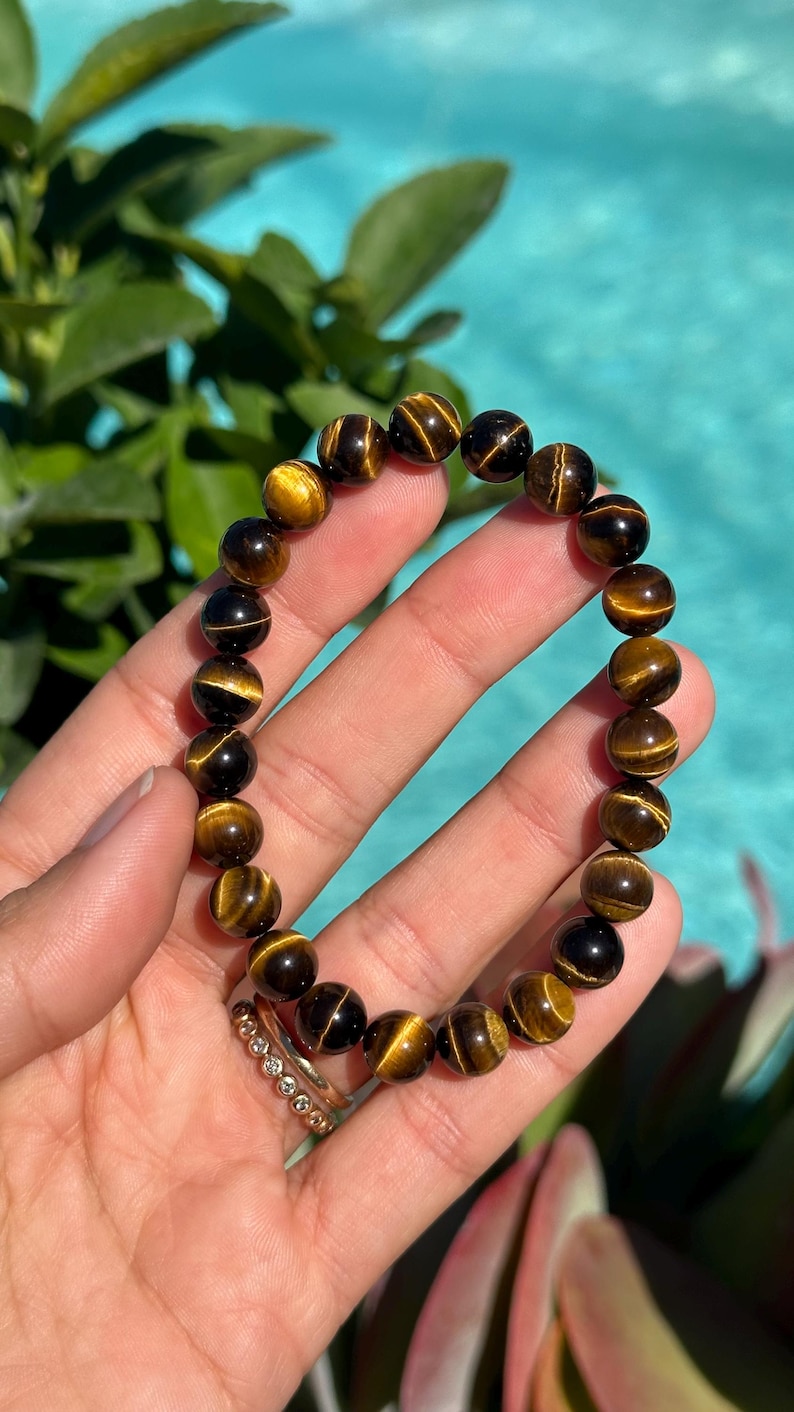 8mm Tiger Eye Bracelet: Crystal Gemstone Stretch Bracelet image 8
