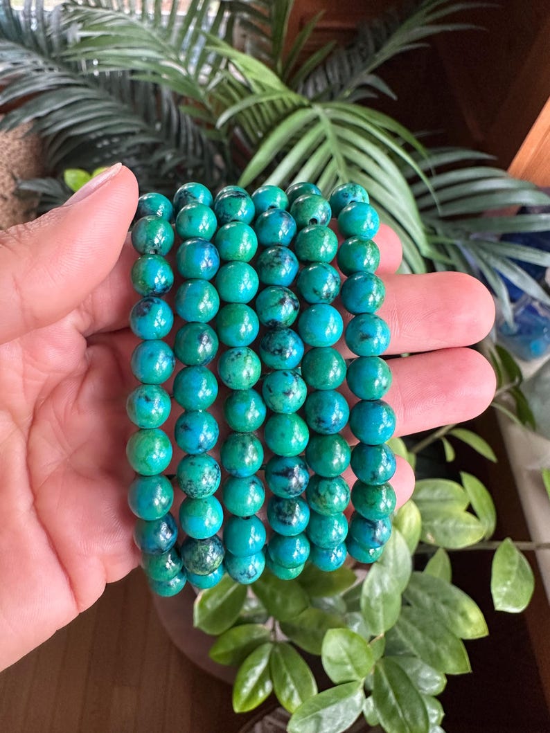 8mm Chrysocolla bracelet, gemstone bracelet image 6