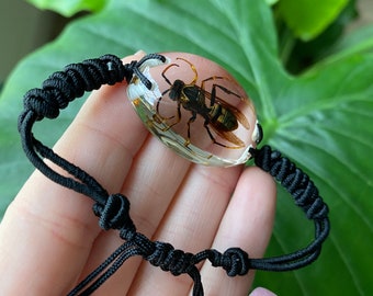 Bee bracelet, resin bee bracelet, yellow jacket, hornet