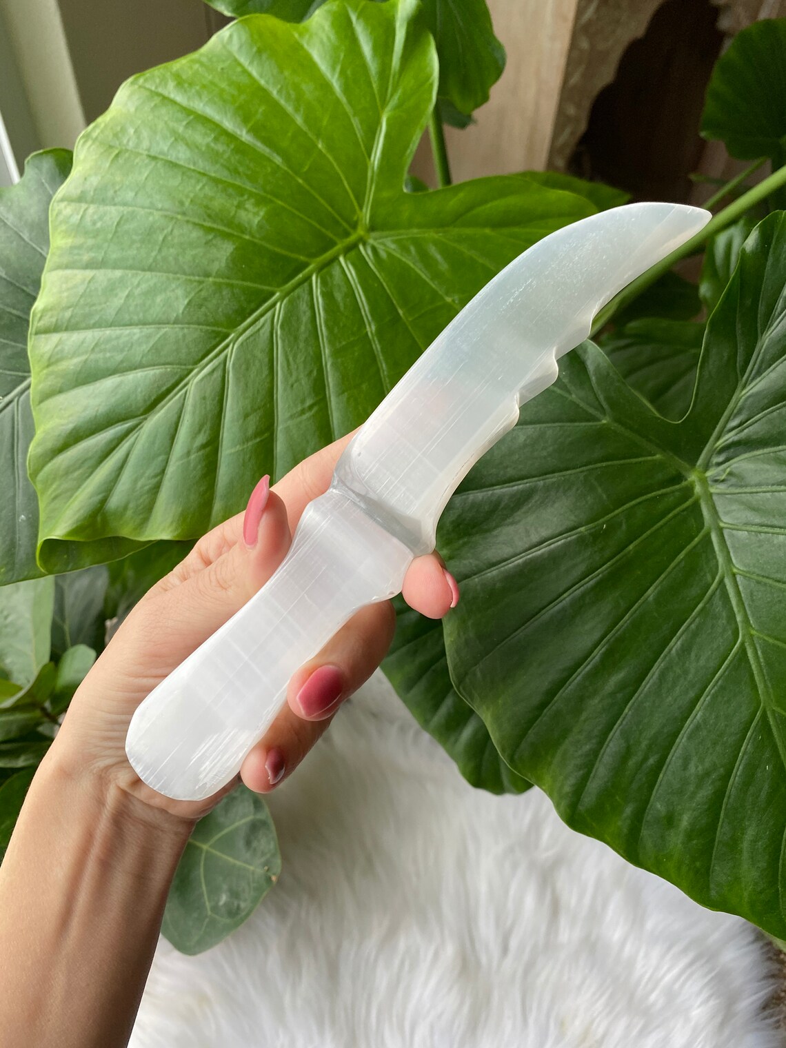 Selenite Knife Crystal Knife Crystal Cleansing Etsy