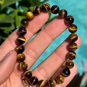 8mm Tiger Eye Bracelet: Crystal Gemstone Stretch Bracelet image 7