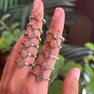 Arusha sunstone ring, silver ring, stackable image 4