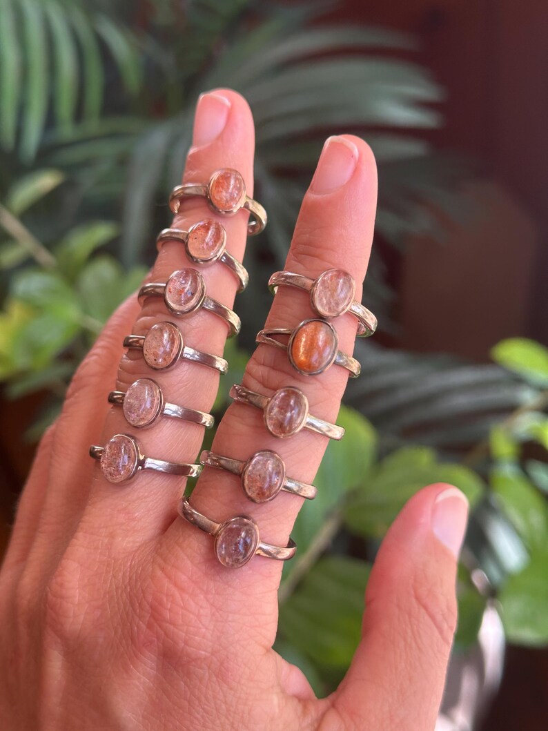 Arusha sunstone ring, silver ring, stackable image 4