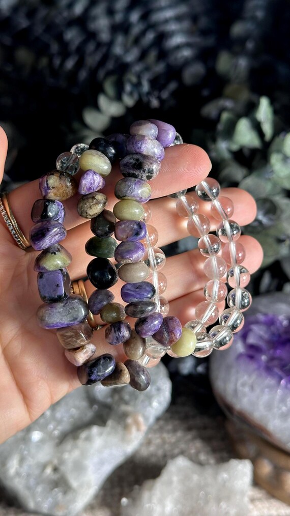 チャロアイトブレス ☆別格高級品質！チャロアイト ブレス 財福大黒 